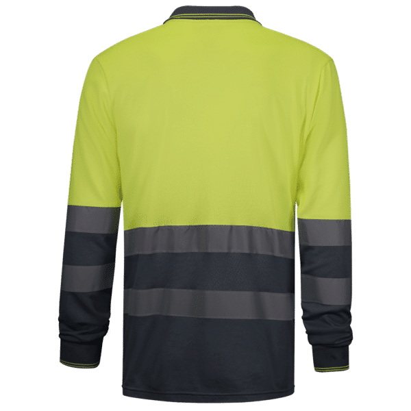 wr302 polo pique manga larga amarillo gris espalda