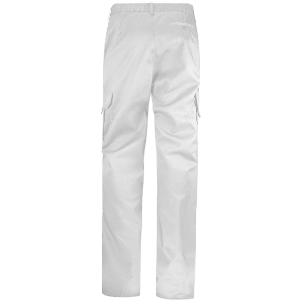 wr100 pantalon multibolsillos basico blanco espalda