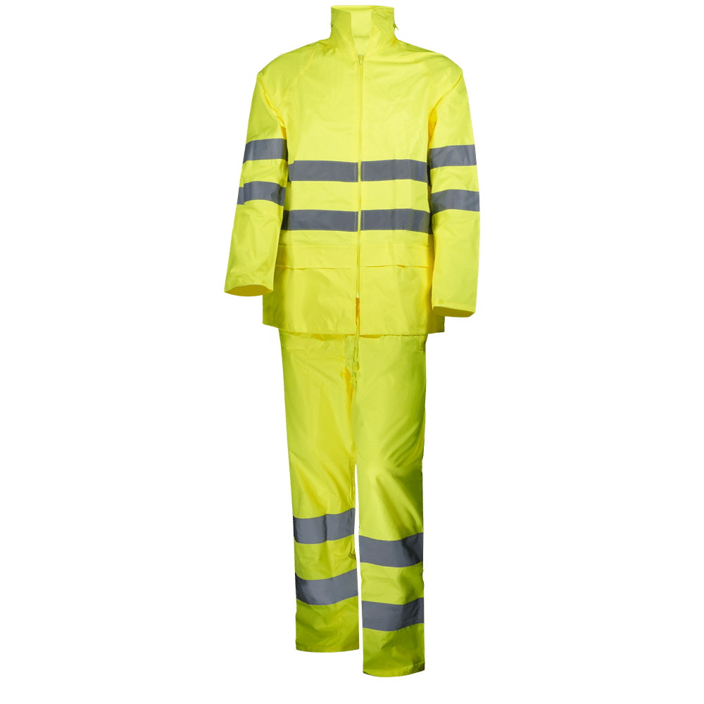 conjunto traje de lluvia alta visibilidad amarillo