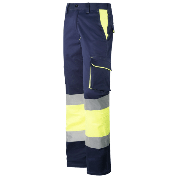wr158 pantalon elastico multibolsillos combinado av amarillo marino diagonal