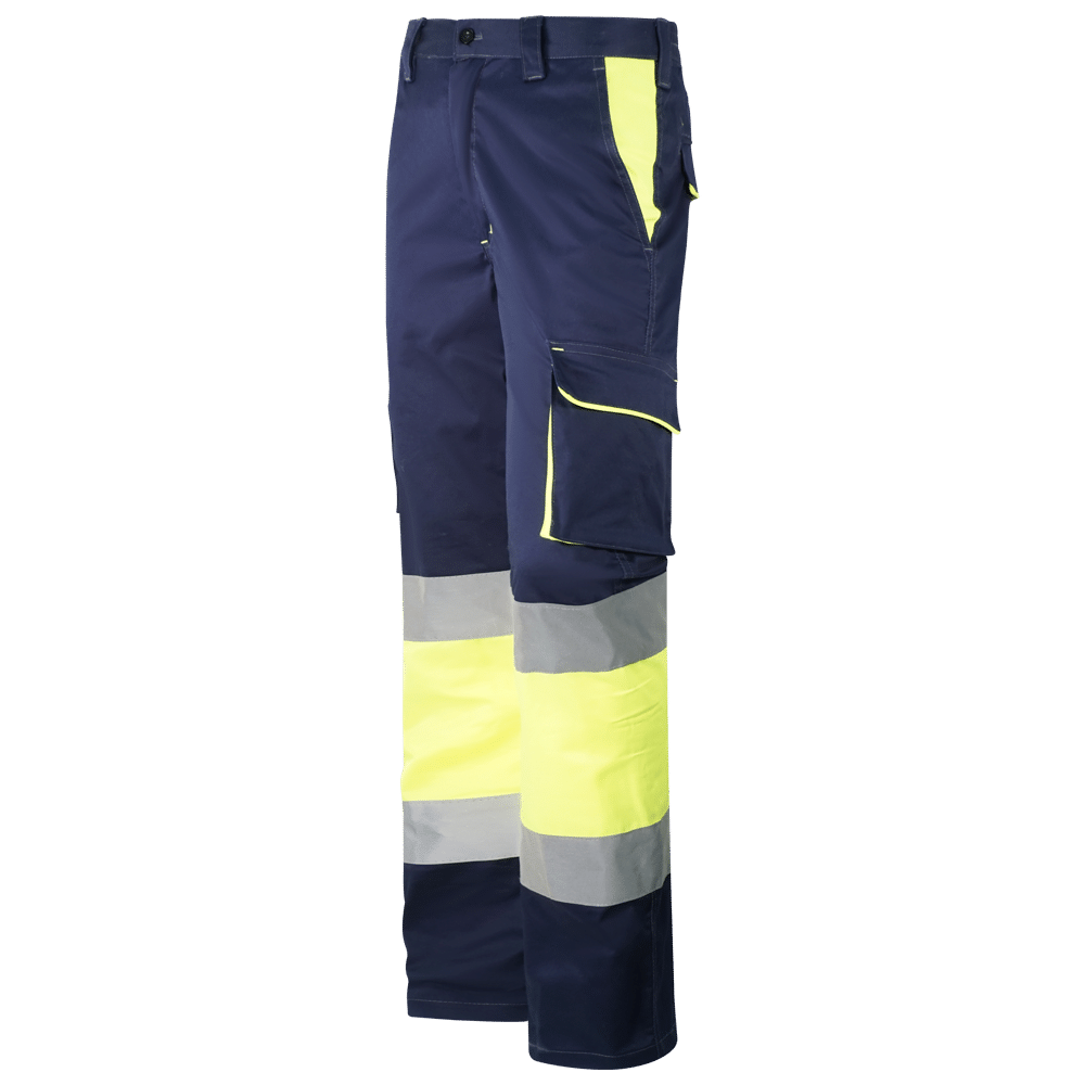 wr158 pantalon elastico multibolsillos combinado av amarillo marino diagonal