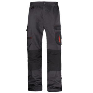 wr164 pantalon elastico multibolsillos bicolor gris negro