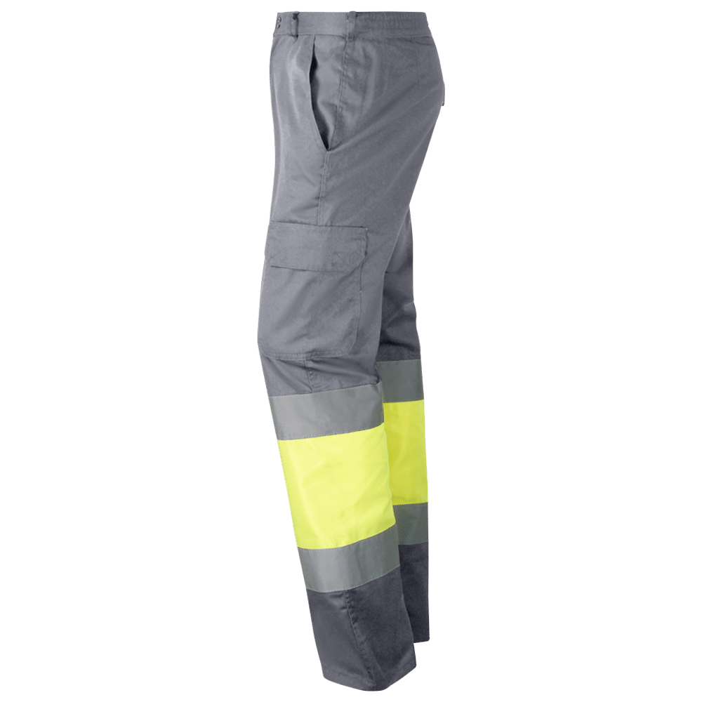 Pantalón multibolsillos con dos cintas de alta visibilidad. EN  ISO204712013.C4057 - Estilo laboral