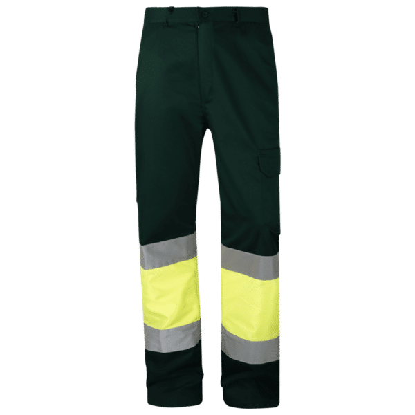 wr 157 pantalon multibolsillos combinado amarillo av verde oscuro delantero