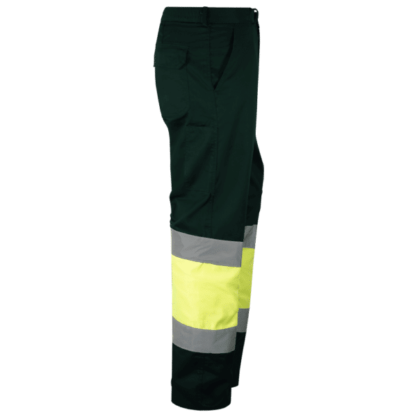 wr 157 pantalon multibolsillos combinado amarillo av verde oscuro lateral derecho