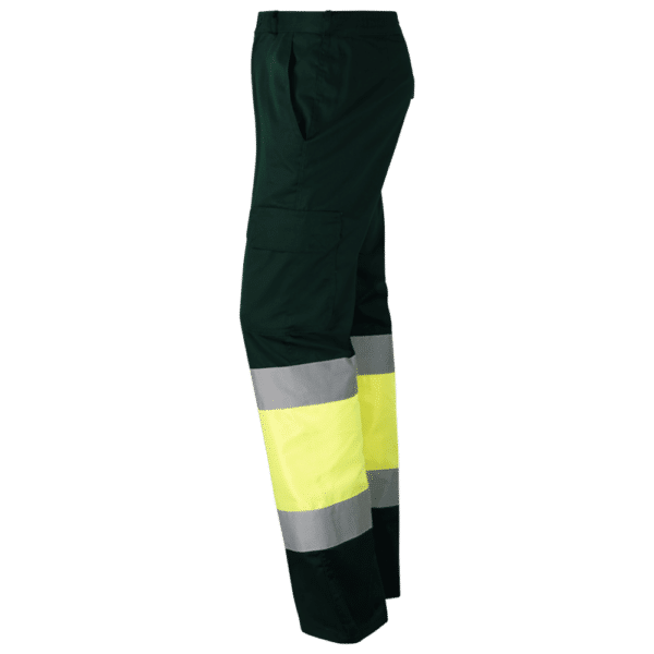 wr 157 pantalon multibolsillos combinado amarillo av verde oscuro lateral izquierdo