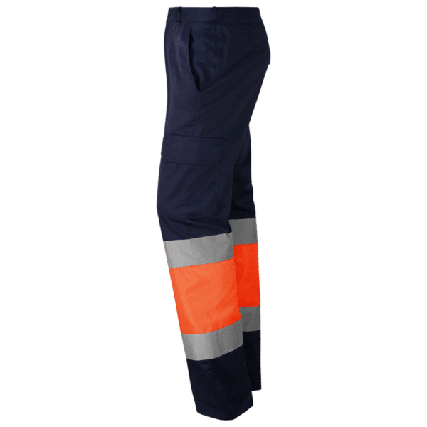 wr 157 pantalon multibolsillos combinado naranja av marino lateral izquierdo