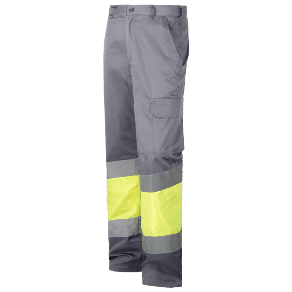 wr 157plus pantalon multibolsillos forrado combinado amarillo av gris diagonal