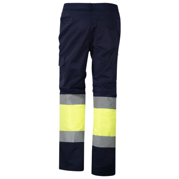 wr 157plus pantalon multibolsillos forrado combinado amarillo av marino espalda