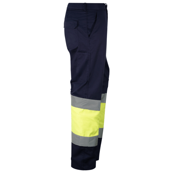 wr 157plus pantalon multibolsillos forrado combinado amarillo av marino lateral derecho