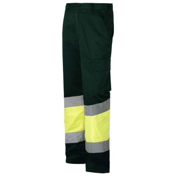 wr 157plus pantalon multibolsillos forrado combinado amarillo av verde oscuro diagonal