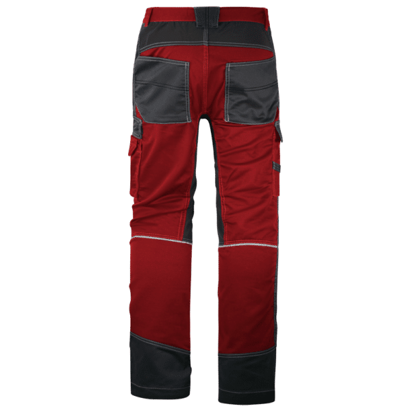 WR.3.164 pantalon elastico multibolsillos bicolor rojo negro espalda