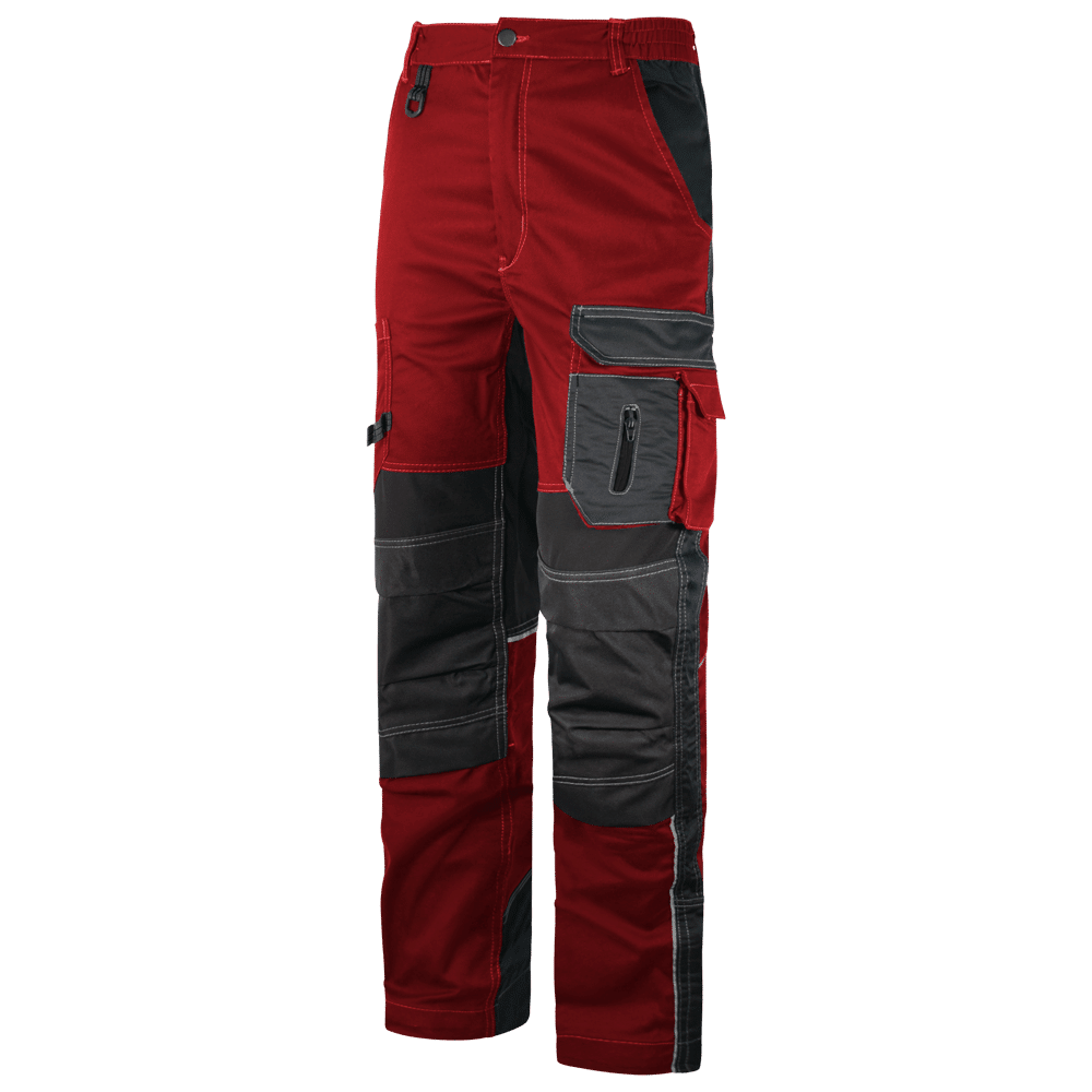 WR.3.164 pantalon elastico multibolsillos bicolor rojo negro