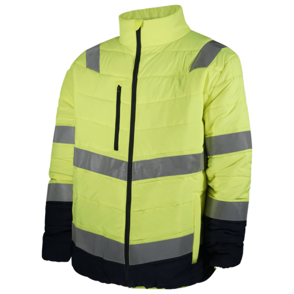 wr.2.285 chaqueta ligera guateada combinada av amarillo marino diagonal