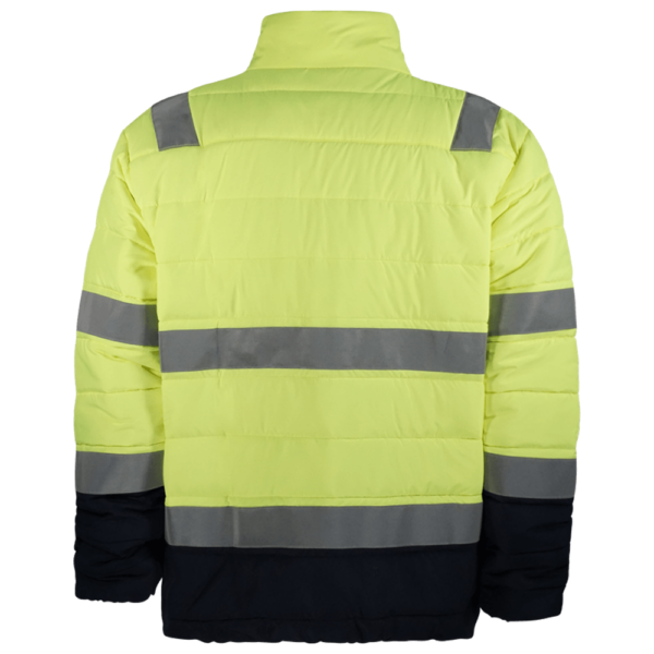 wr.2.285 chaqueta ligera guateada combinada av amarillo marino espalda