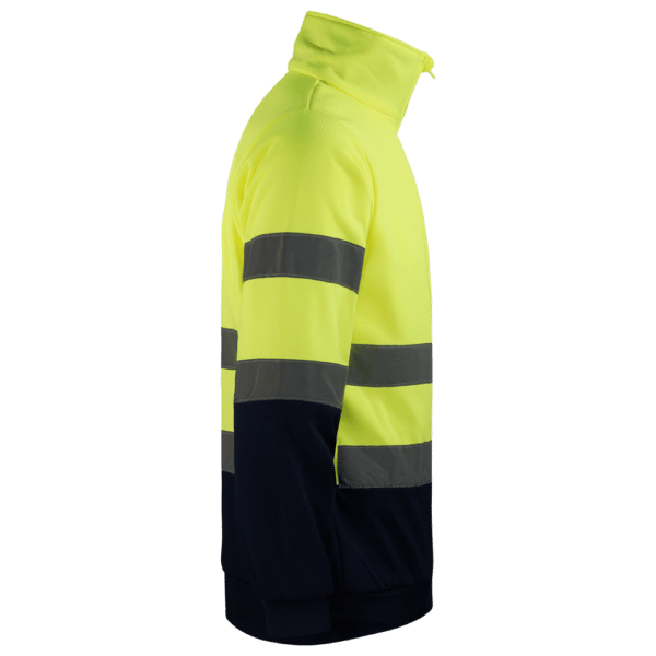 wr851 sudadera laboral amarillo azul marino media cremallera alta visibilidad