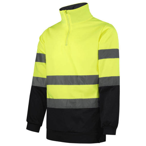 wr851 sudadera laboral gris media cremallera alta visibilidad