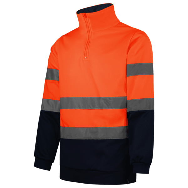 wr851 sudadera naranja media cremallera alta visibilidad