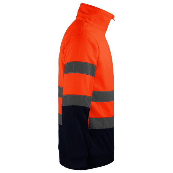 wr851 sudadera ropa laboral naranja media cremallera alta visibilidad