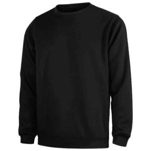 wr850 Sudadera básica cuello redondo negro diagonal